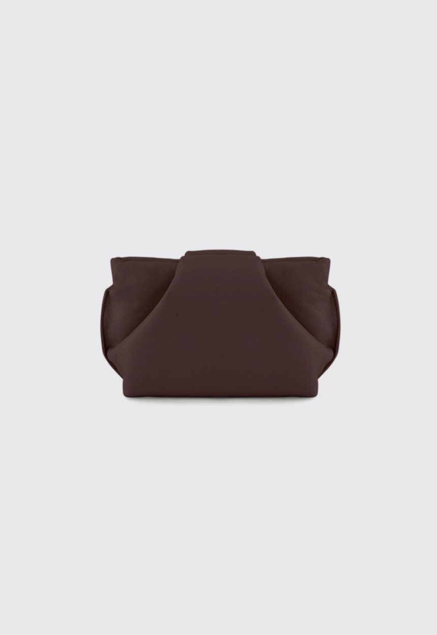 Jac + Jack A ESQUE Fold Mini Clutch Bag - Smooth Burgundy